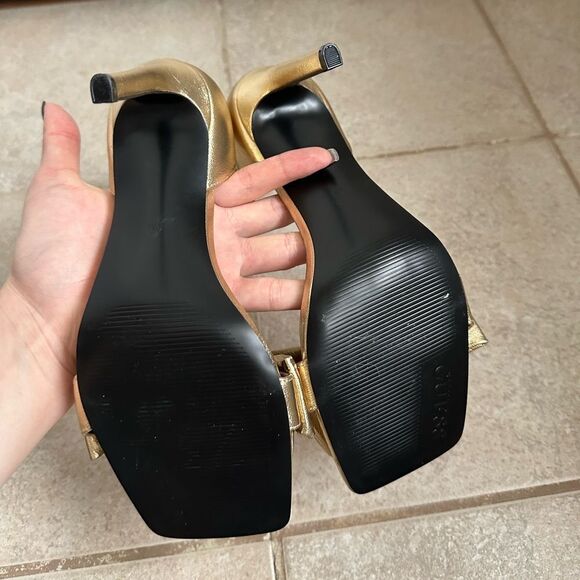 NEW GUESS SIZE 9 Gold Sancia Bow High Heels sandals party - Picture 6 of 7